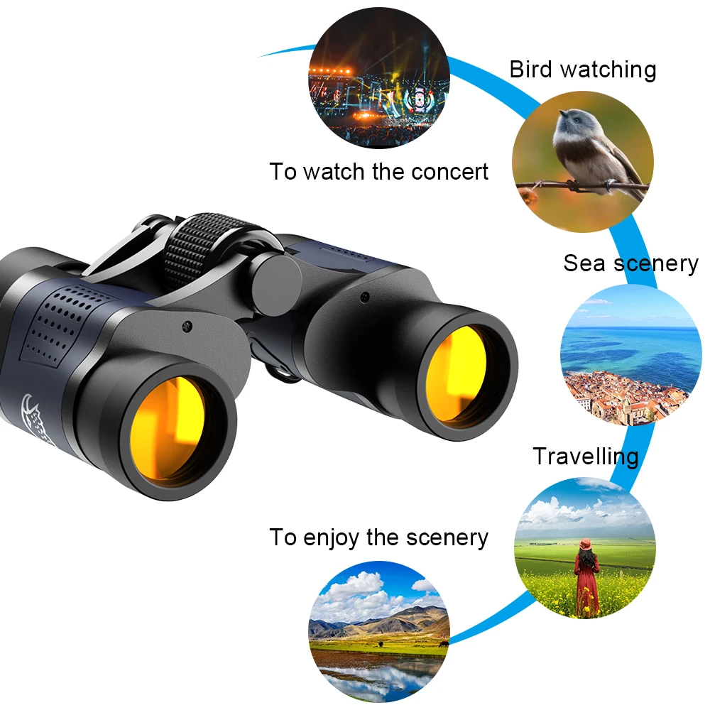 High Clarity Telescope 60X60 Binoculars 3000M Powerful Optical Lens Bak4 Prism Night Vision For Outdoor Hunting Sports Camping 5