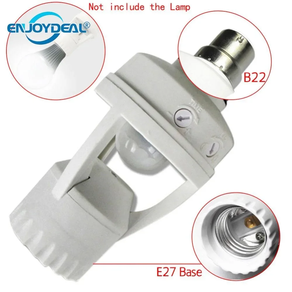 Ac 100 ~ 220 V Pir Infrarosso Del Sensore Di Movimento Umano Ha Condotto La Lampada Vite Lampadina E27 E14 B22 Zoccolo Del Supporto Di Base Interrutto