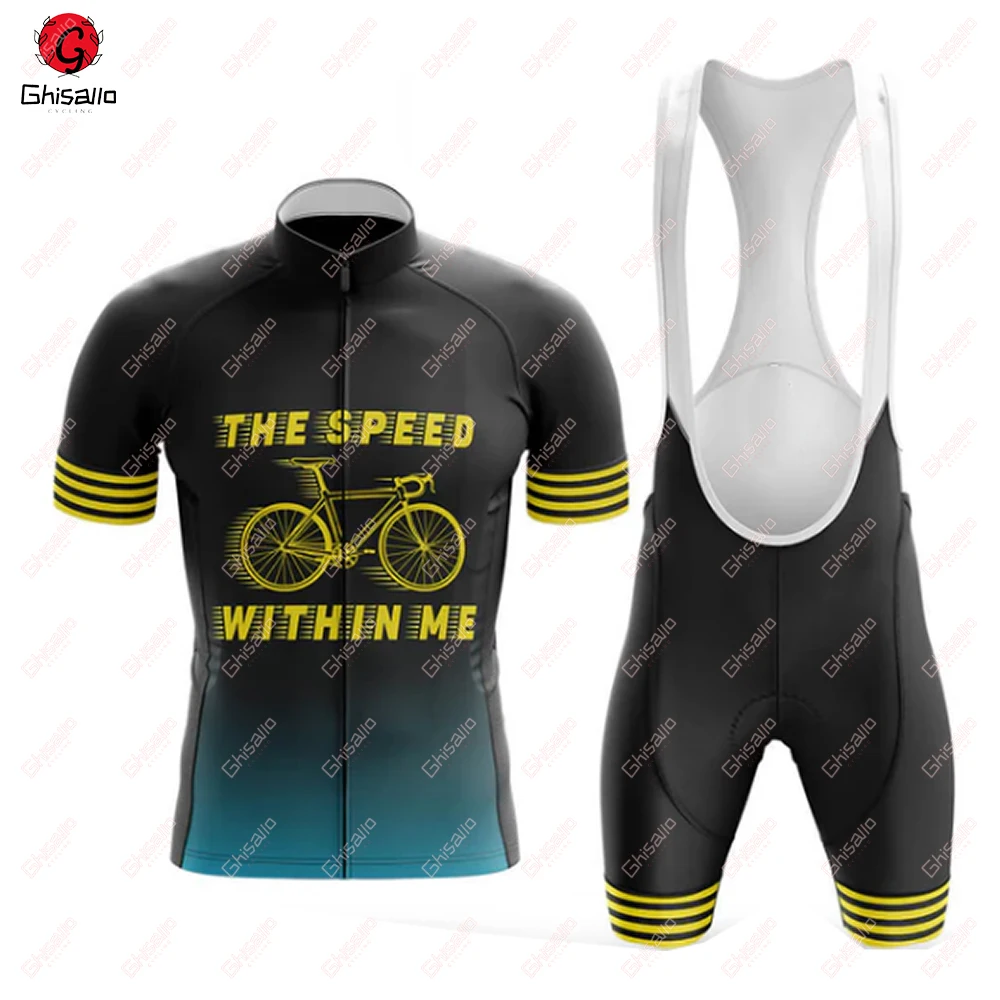Cycling Jersey Set for Men Bicycle Suit, Bike Sleeve Bib Shorts Por Team Clothes Long Sleeve Lasting, 20D Gel Pad