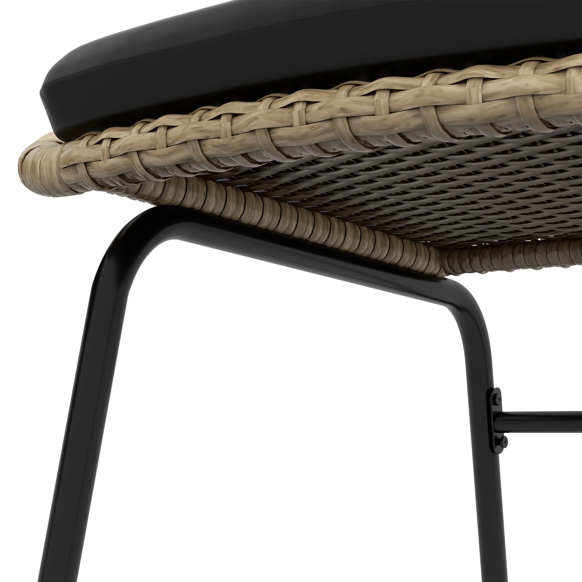 3-teiliges Gartenmöbel-Set aus Rattan, Balkonmöbel-Set mit Couchtisch und 2 Stühlen, Sitzset mit Kissen, wetterfest – Detail 8
