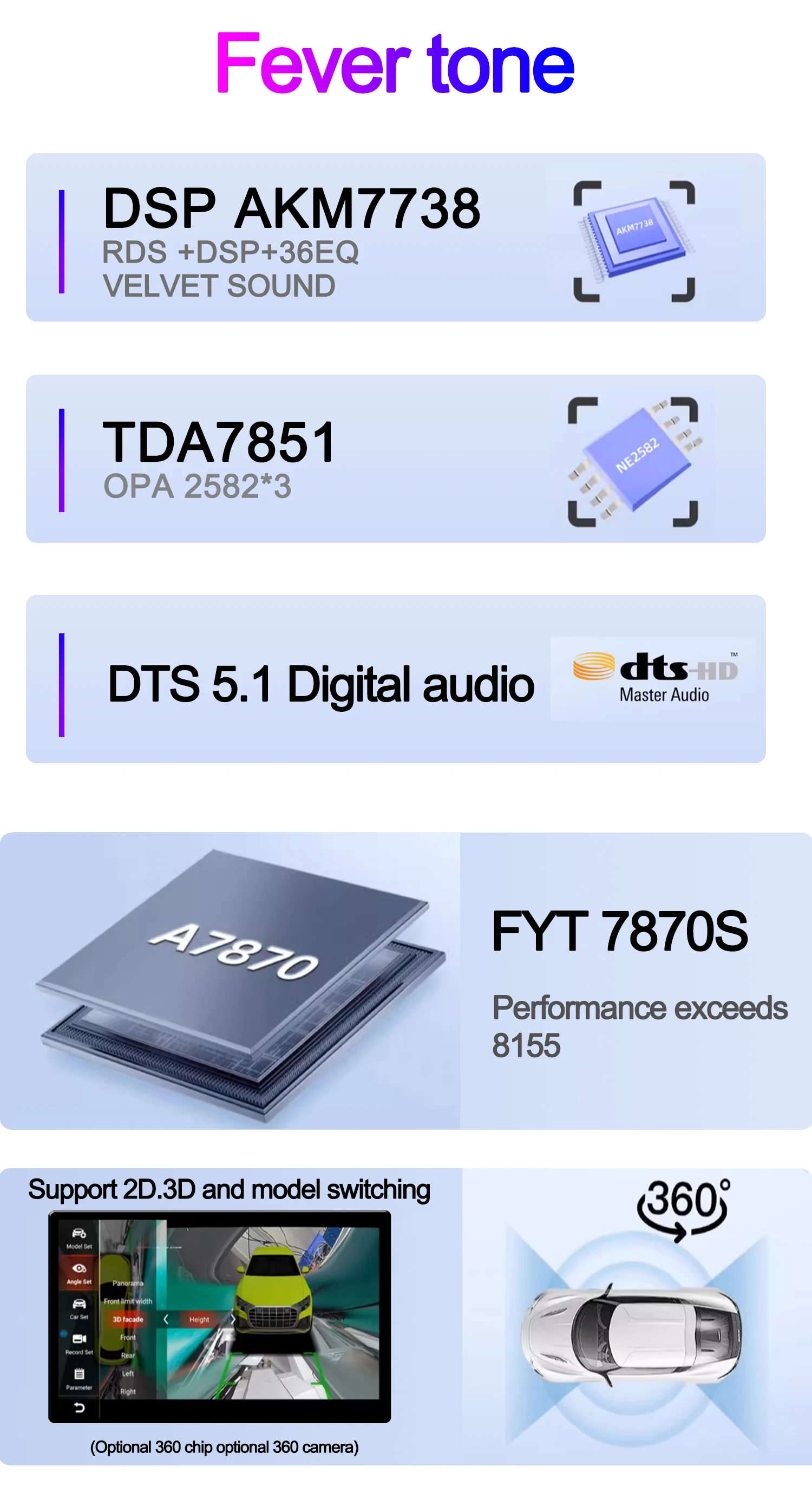 WDFL FYT7870 13 pulgadas Radio de coche Carplay Android Auto reproductor Multimedia Universal Bluetooth5.1 DSP AM RDS AHD GPS WIFI Autoradio 3