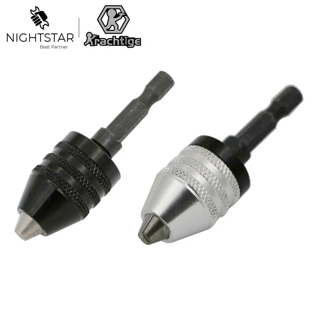 0.3mm - 6.5mm Keyless Drill Chuck Screwdriver Impact Driver Adaptor Drill Bits 1/4