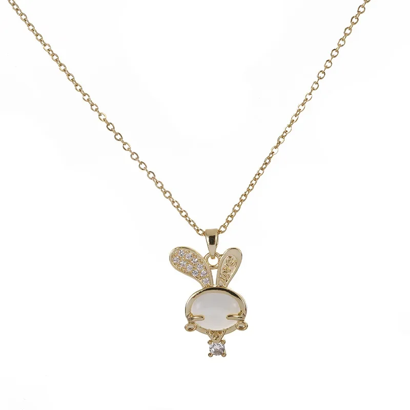 TKJ Fashion Cute Cat Eye Rabbit Pendant Necklace Women's Party Jewelry Exquisite Valentine's Day Gift