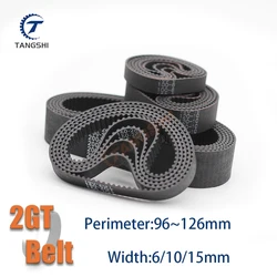 Enhanced Timing Synchronous Belt - 2GT Closed Loop, Length Options: 96mm to 126mm, Width: 6 - 15mm - 5pcs