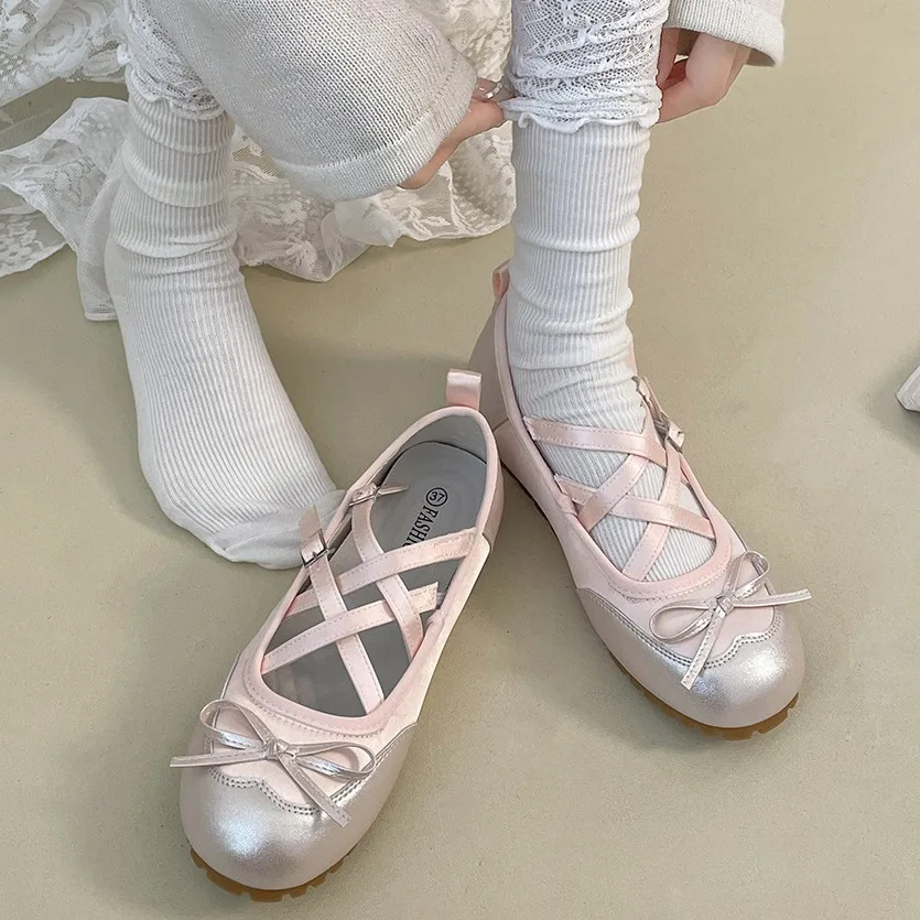 

Женские туфли в стиле ретро, розовые туфли на плоской подошве, французская балетная обувь, туфли мэри джейн, лето 2024