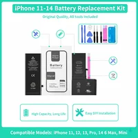 0 Cycle Replacement Battery for iPhone 11 12 13 14 Pro Max Mini High Capacity Phone  for Apple iPhone with Free Repair Tools Set