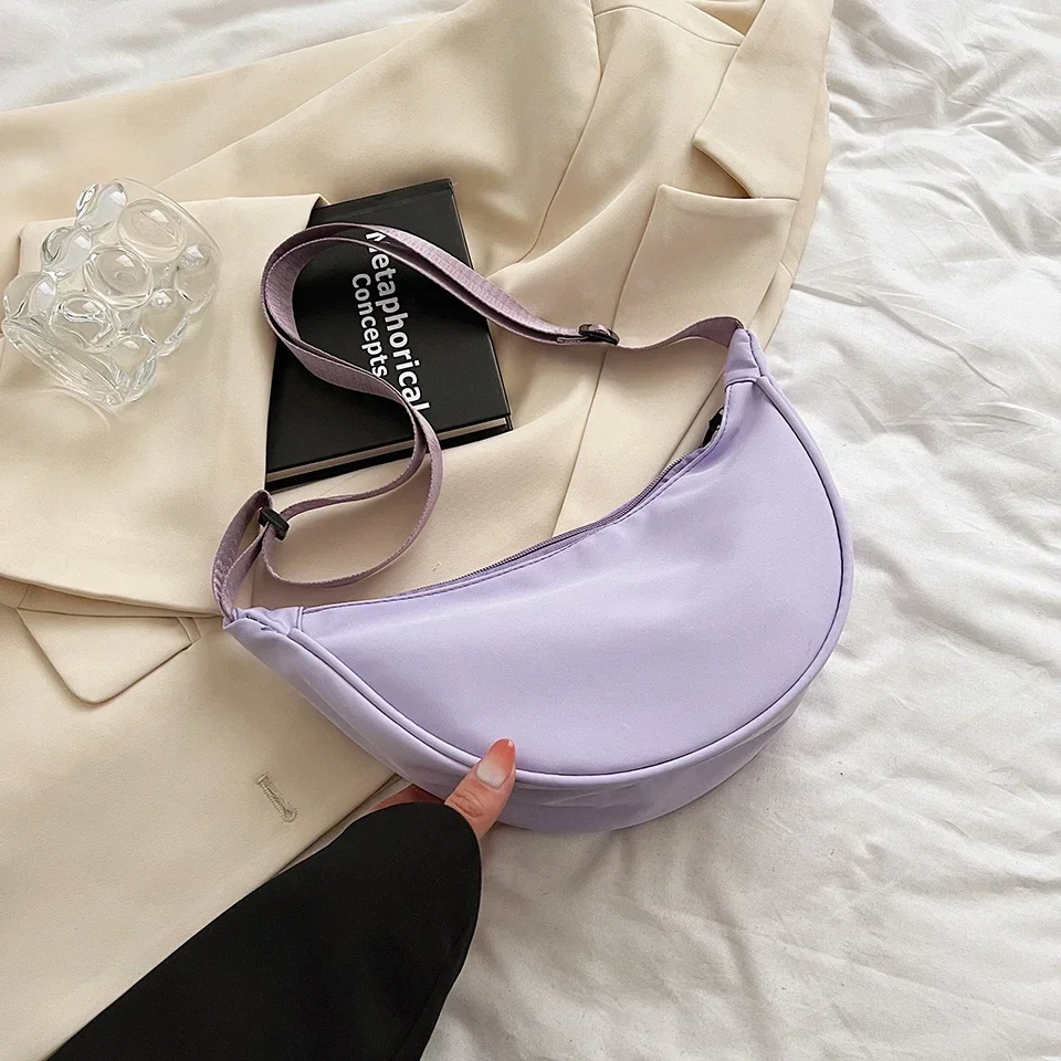 Simple Design Women's Messenger Bag Fashion Ladies Nylon Hobos Small Shoulder Bags Vintage Female Girls Purse Cloth Handbags 13