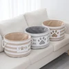 Striped Claw Round Dog Pet Toy Basket Clothes Storage Box with Handle Pet Supplies 4