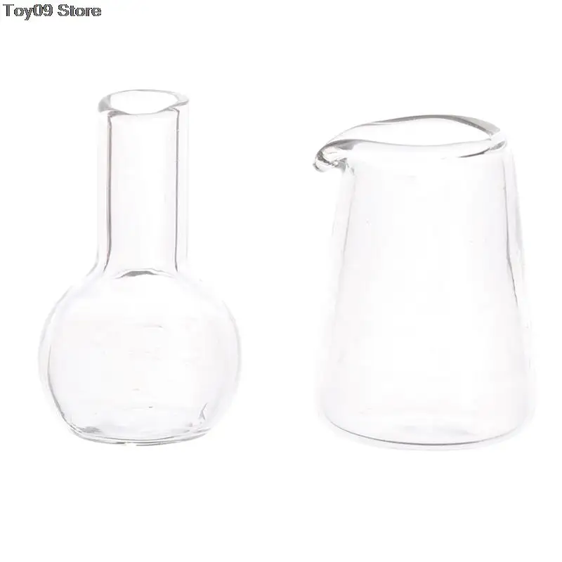 

New 1PC 1:12 Dollhouse Miniature Measuring Cup Flask Experimental Tool Clear Vase Model Decor Toy Doll House Accessories