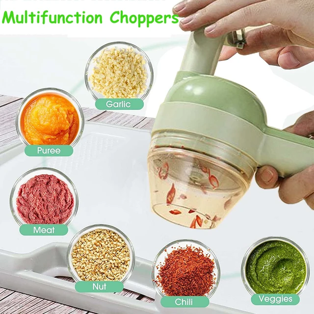 Vegetable Cutter Set，Electric Garlic Chopper , Mini Handheld Food Chopper  for Salad Onion Veggie Meat Pepper Chili Celery Ginger - AliExpress