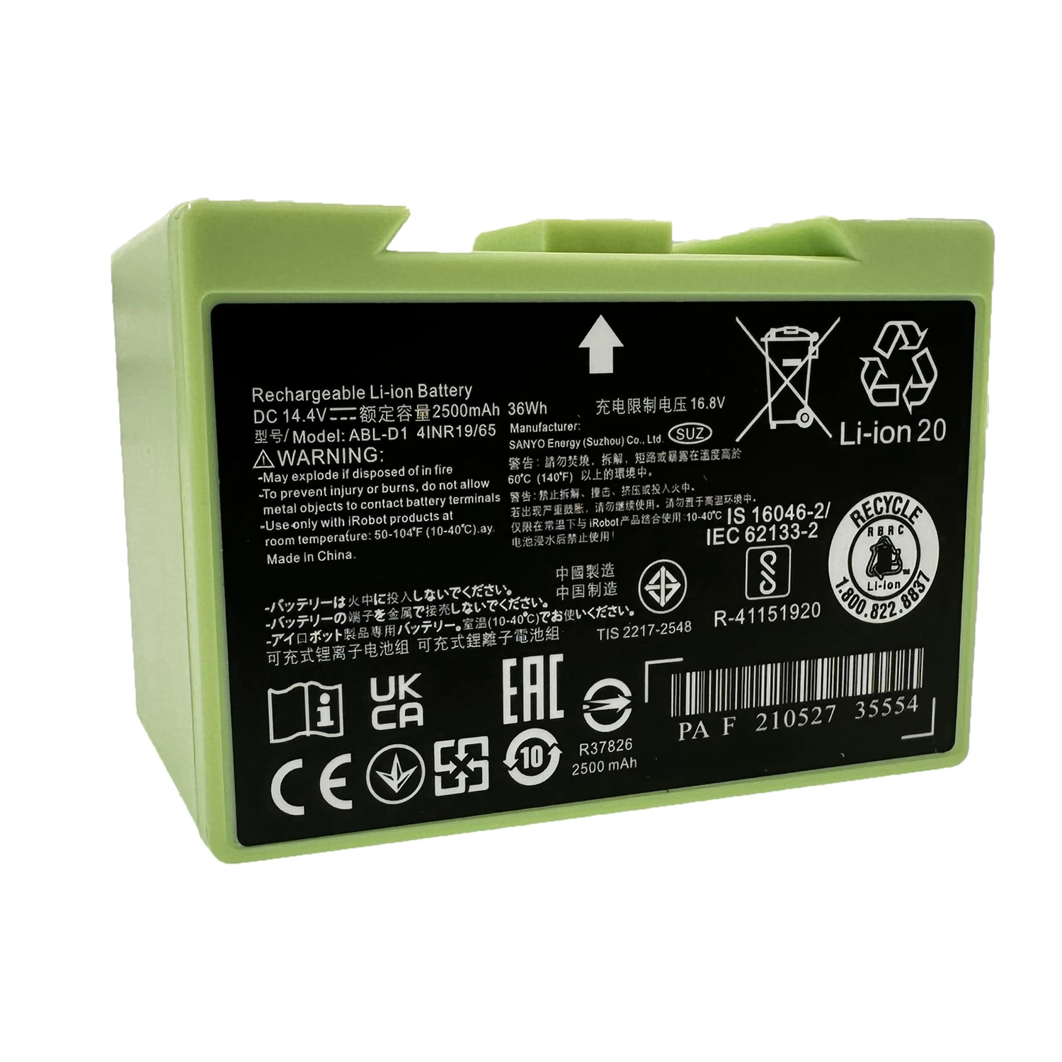 Replacement Battery ABL-D1 2500mAh For iRobot Roomba i7 i7+ i8 e5 e6 i7158 i7550 i7558 e6198 e5154 e5152 e5150 7550