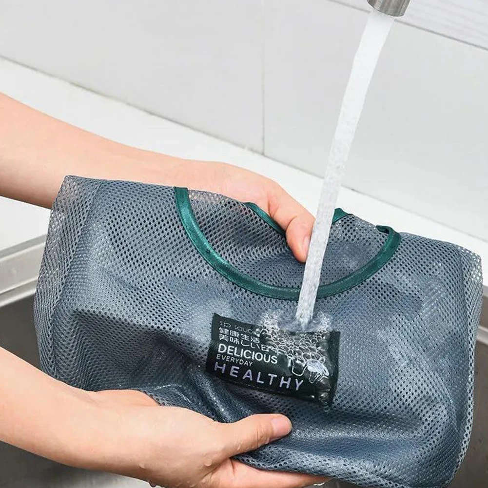 10PCS Kitchen Organizer Reusable Mesh String Organizer Bag Washable Eco Friendly Hollow Net Portable for Garlic Potatoes Onion