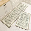 Carpet for Kitchen Floor Mat Pvc Leather Waterproof Non-slip Long Rug Oil-proof Foot Mats Pink Flower Home Decoration Rugs 2
