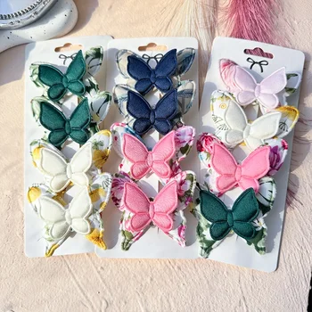 4 pz/set Ragazze Farfalla Fermagli Per Capelli BB Pinze Del Bambino Nuove Donne Fatte A Mano Tornante Barrettes Per I Bambini Regalo Copricapi Accessori Per Capelli 1