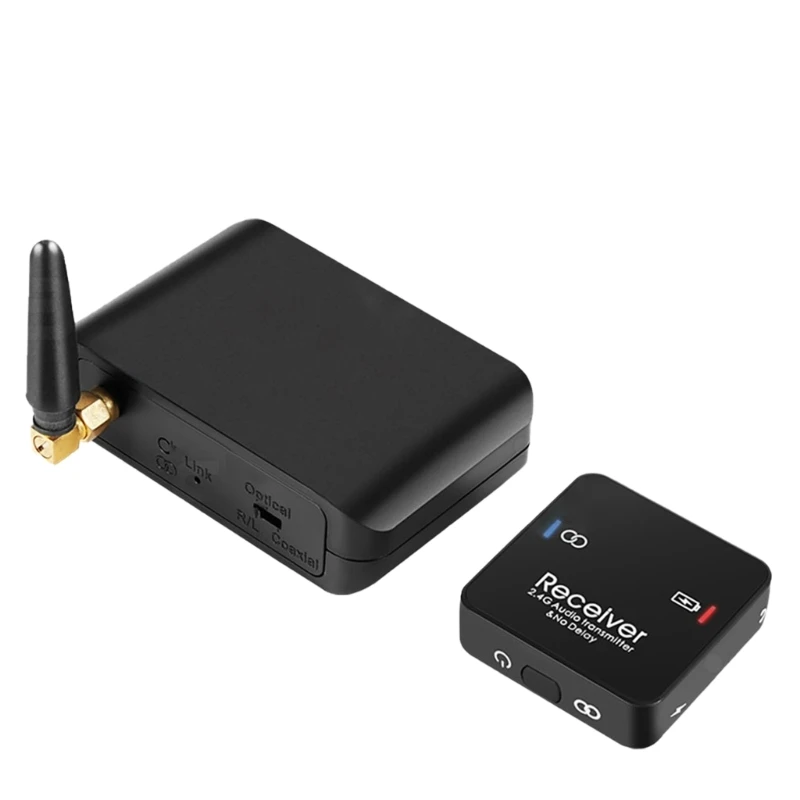 WR362 2.4Ghz 무선 사운드 전송 송신기 수신기는 광학 및 동축 디지털 입력..