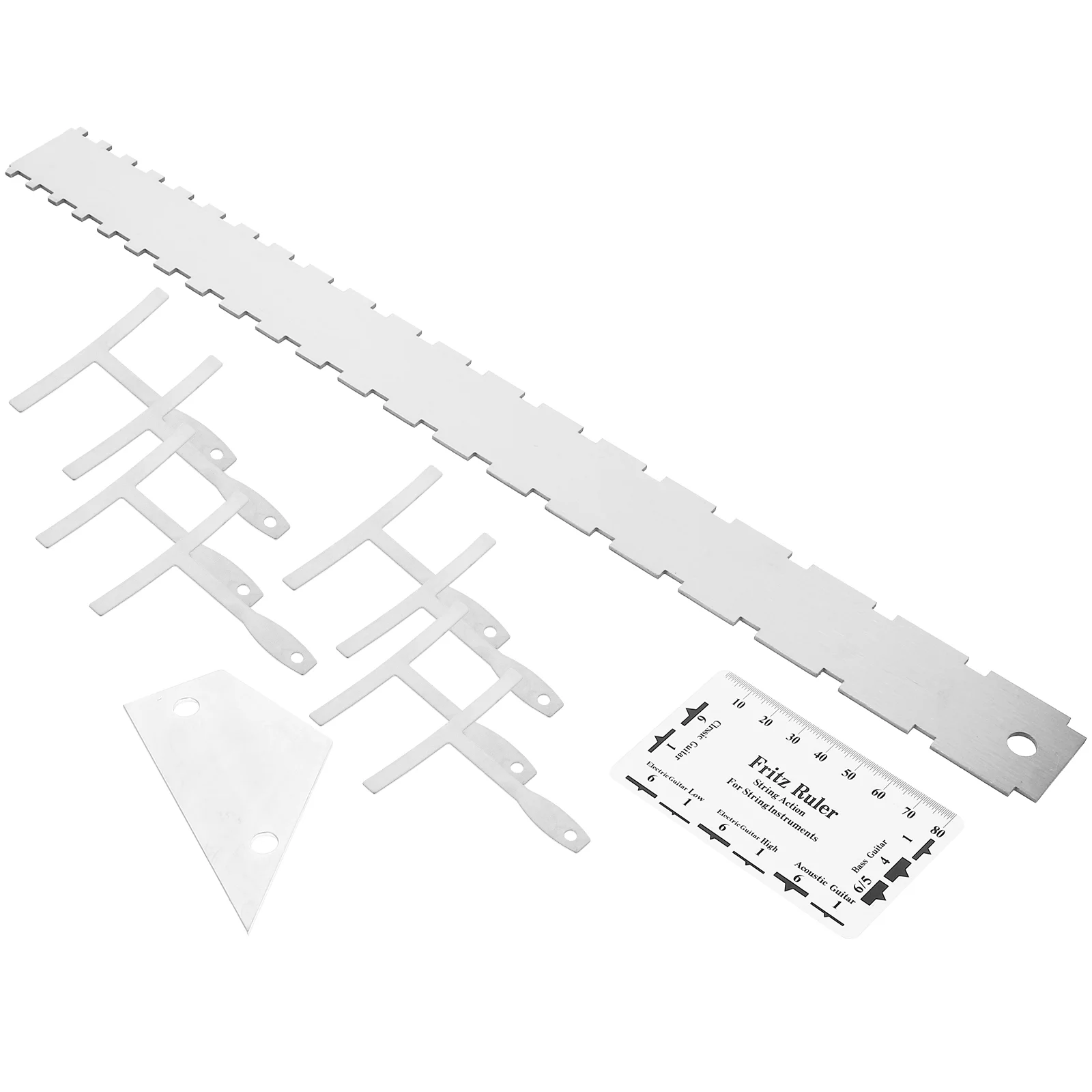 

12 Pcs Guitar Tool Kit Measuring Ruler Leveling Arc String Height Saw Setup Radius Gauge Bass Action Luthier Tools Electric