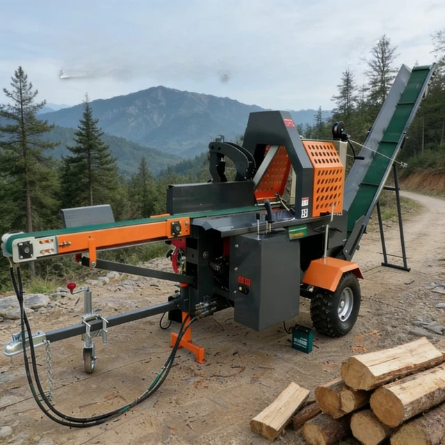 เครื่องแปรรูปฟืนไฮดรอลิกแบบเคลื่อนไหว 20 ตัน - เครื่องผ่าฟืนสำหรับใช้ในฟาร์ม ลดราคา 1