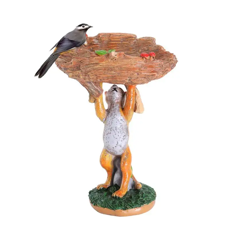 

Birdbaths For Outdoors Bird Feeder Large Birdbath Collectible Figurines Outdoor Bird Baths Fox Shape Bird Feeding Bowl Resin