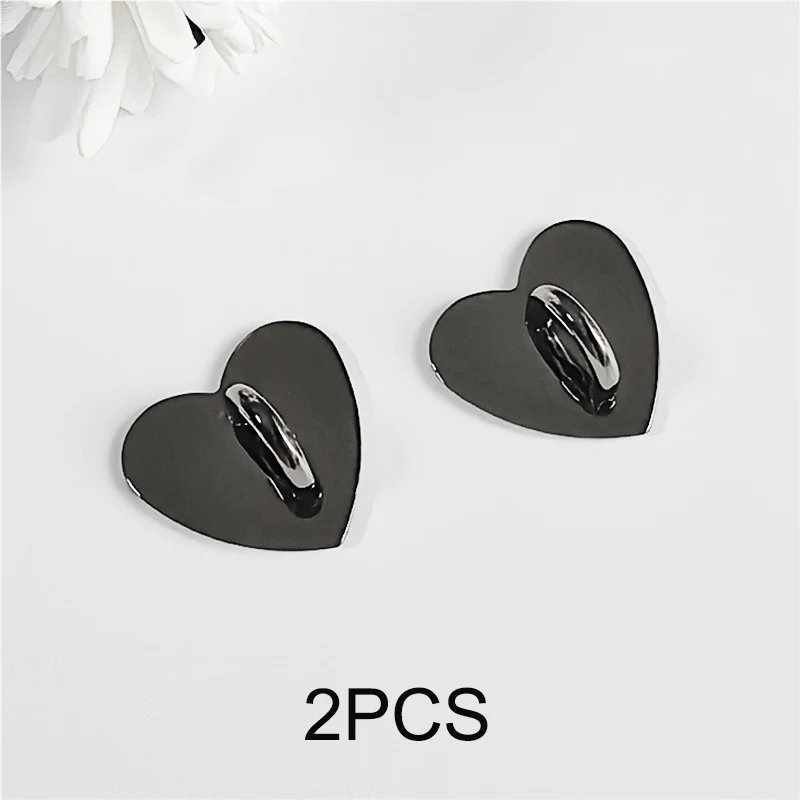 Heart-Shaped Metal Phone Ring Holder – Self-Adhesive Charm and Pendant Hook Accessory