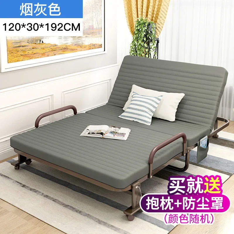 Cama plegable para el almuerzo, estación de trabajo reclinable individual para oficina, artefacto para siesta, cama de acompañante para Hospital, cama de campamento para adultos para el hogar