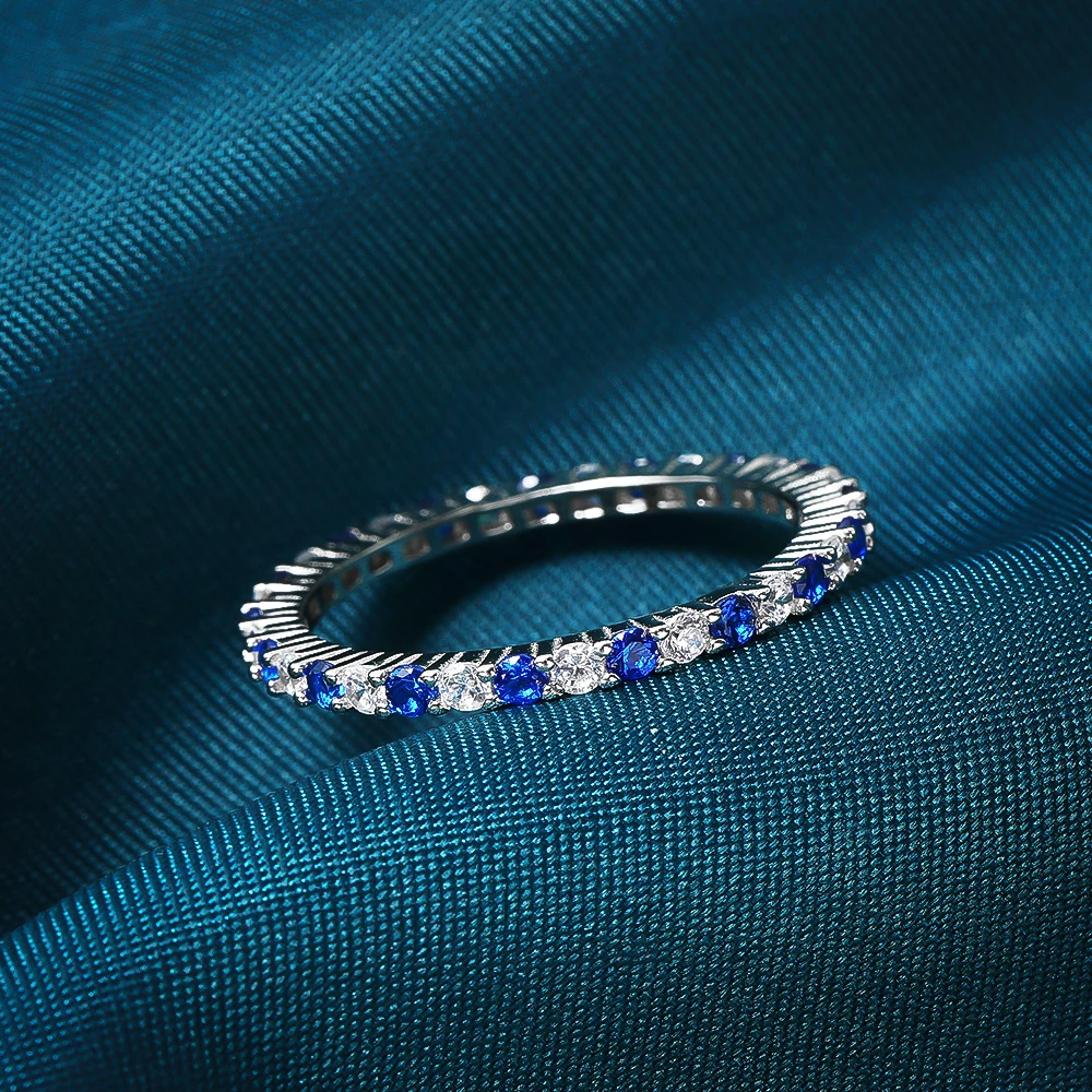 925 Sterling Silver Ruby Sapphire Sparkling High Carbon Diamond Finger Rings For Women Party Fine Jewelry silver rings silver ring