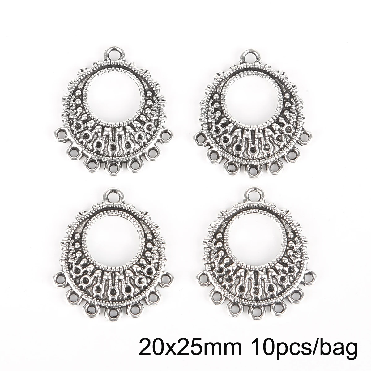 10PCS Vintage Metall Ohrring Anhänger Legierung Baumeln Ohrringe Anschlüsse DIY Handgemachte Handwerk Erkenntnisse Zubehör für Damen Geschenk – Detail 11