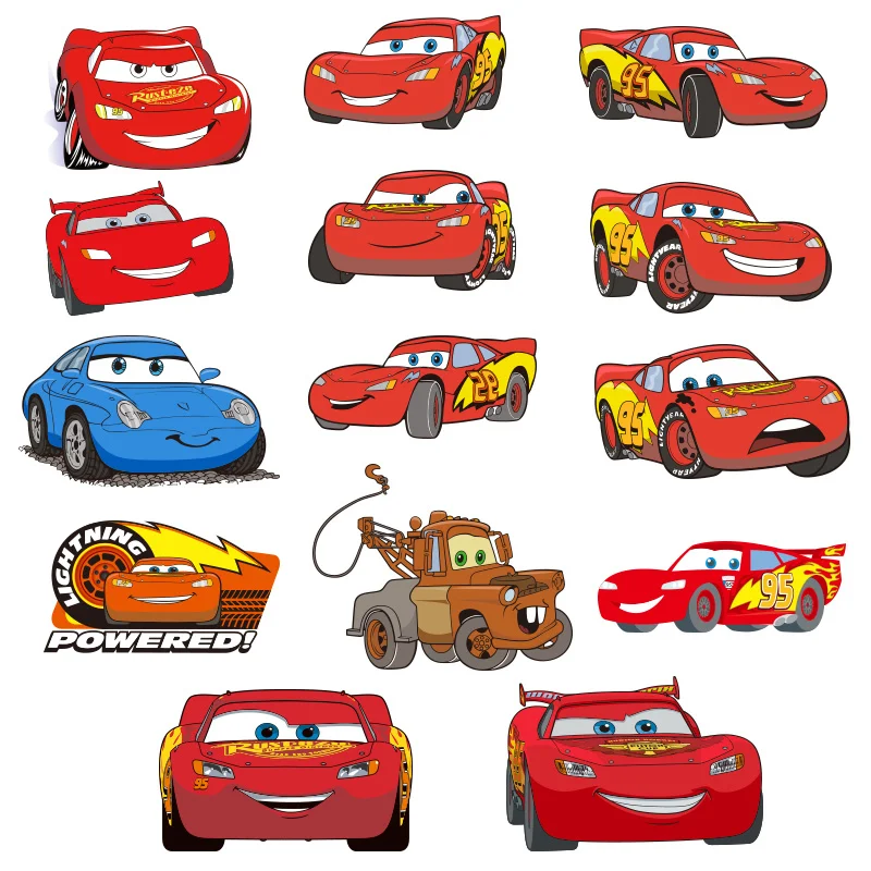 

Lightning McQueen Cars Disney Iron on Patches Racing Car Heat Transfer Stickers for Kids Clothes T-shirt Cartoon Appliques
