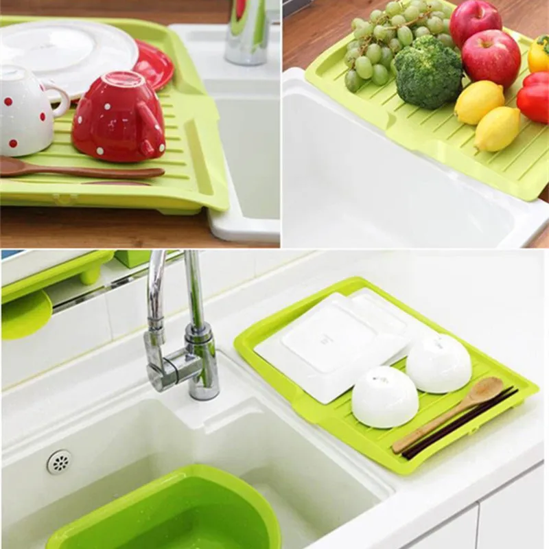 Multifunctional Storage Tray Tea Tray Household Plastic Fruit Drainer Sink Clothes Rack Washing Display Classification storage tray