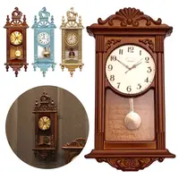 1:12 Scale Dolls Miniature Wall Clock Pretend Play Furniture Wall Clock Doll House Accessories 1