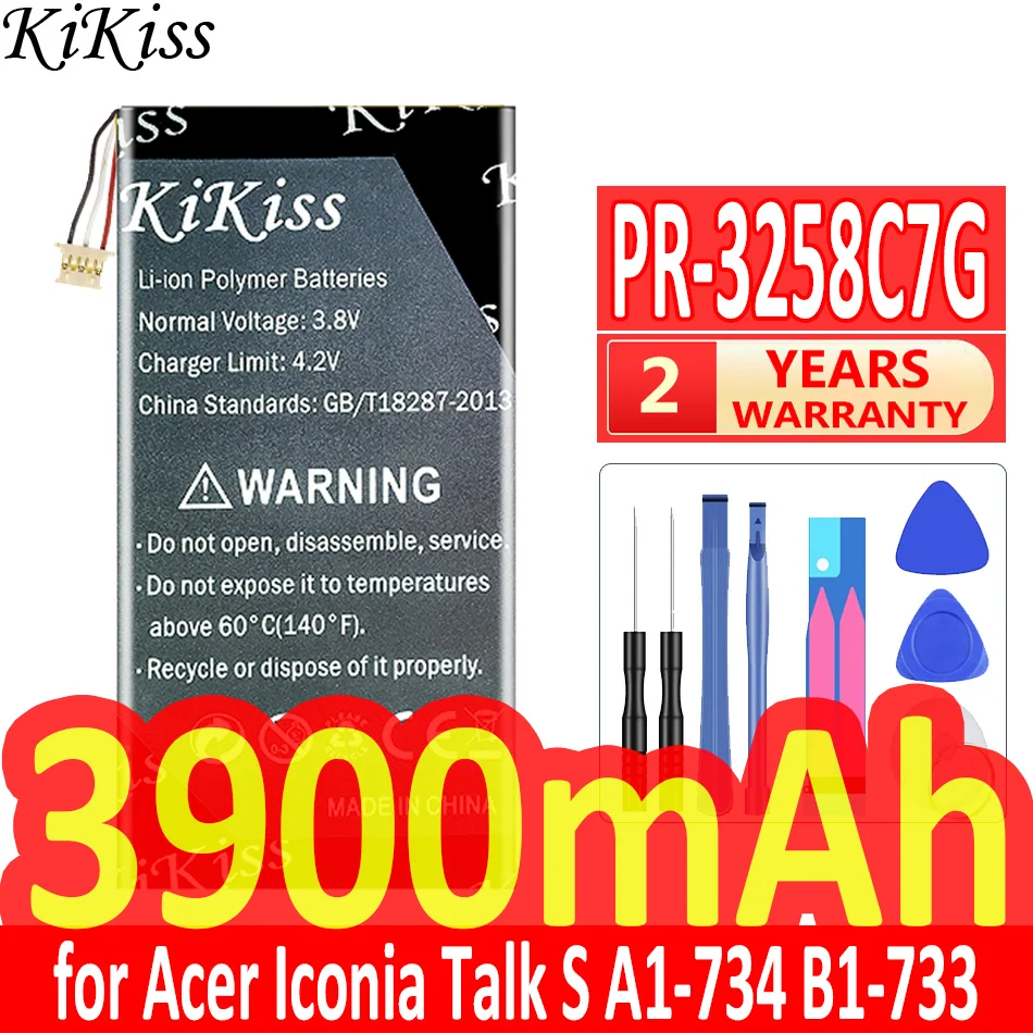 

Мощная батарея 3900 мАч KiKiss, модель телефона PR3258C7G для планшетов Acer Iconia Talk S, телефон с тремя проводами