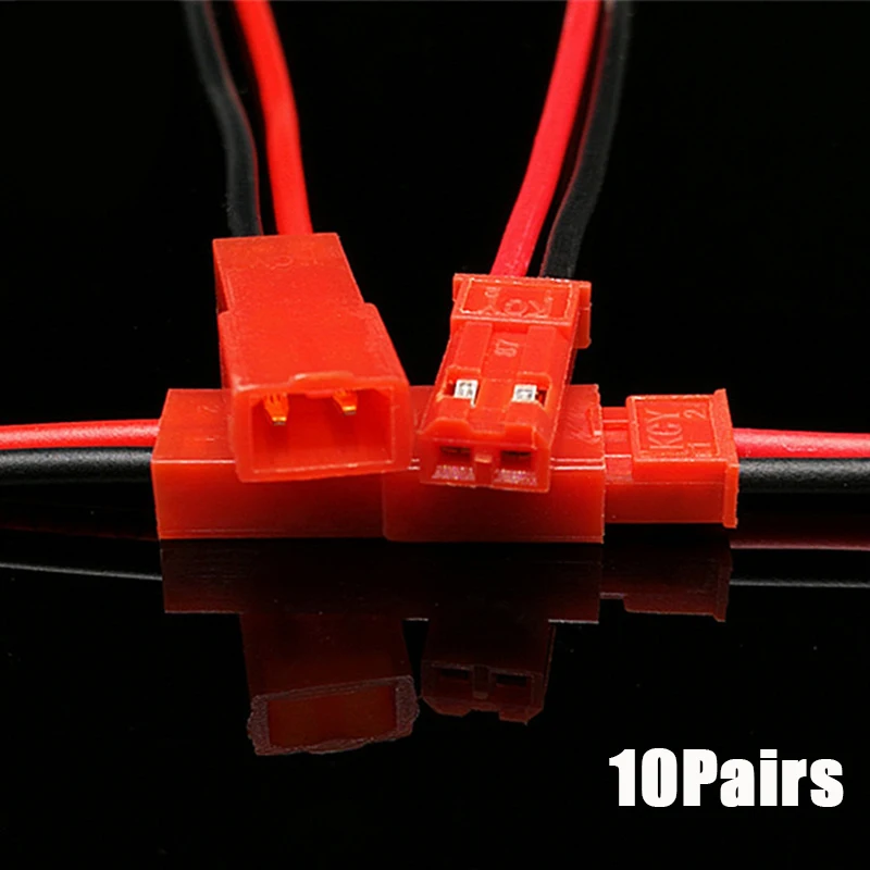 Wire Connector, 10 Pairs, 22 AWG JST, 2 Pin Male Female, for LED Lamp Strip