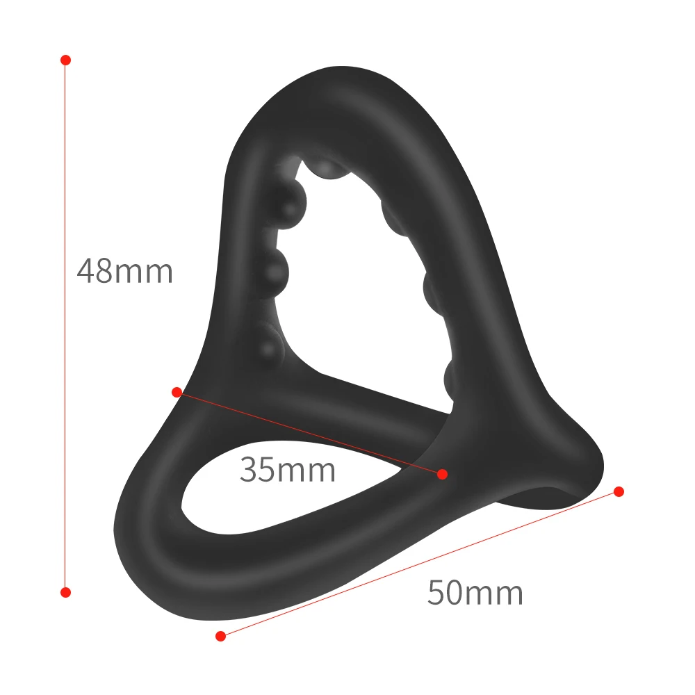Silicone Penis Rings Cock Ring Erection Enhancing Triangular Penis Ring With Massage Beads Delayed Ejaculation Sex Toys For Men