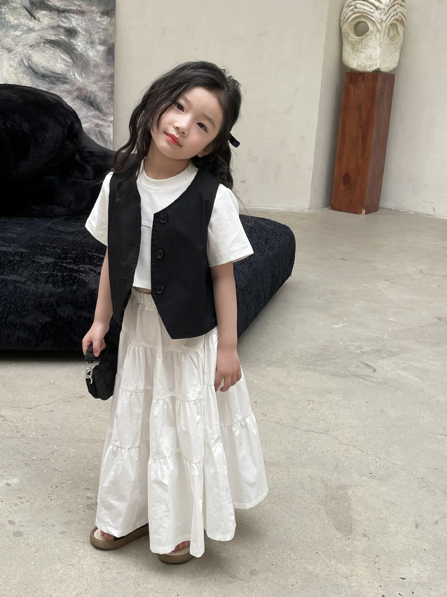 여아 조끼 코트, 한국 스타일 아동복, 소년 소녀 후드 캐주얼 조끼, 어린이 세트 단색 조끼, 가디건 의류, 2024