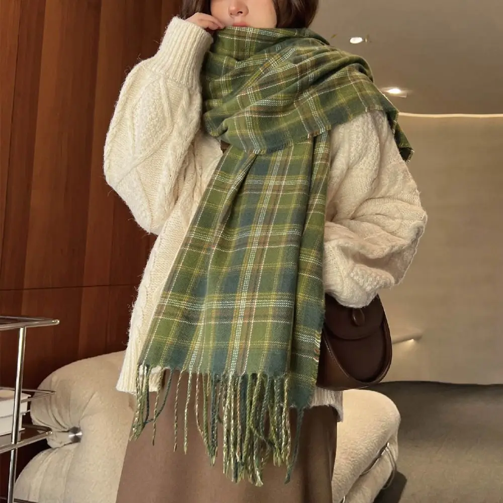 Imitation Cashmere Plaid Scarf Wrap for Women