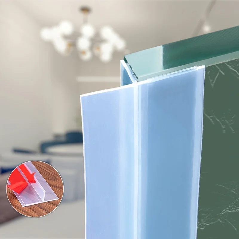 windproof sealing strip silicone T shaped for door glass gaps transparent durable easy stick