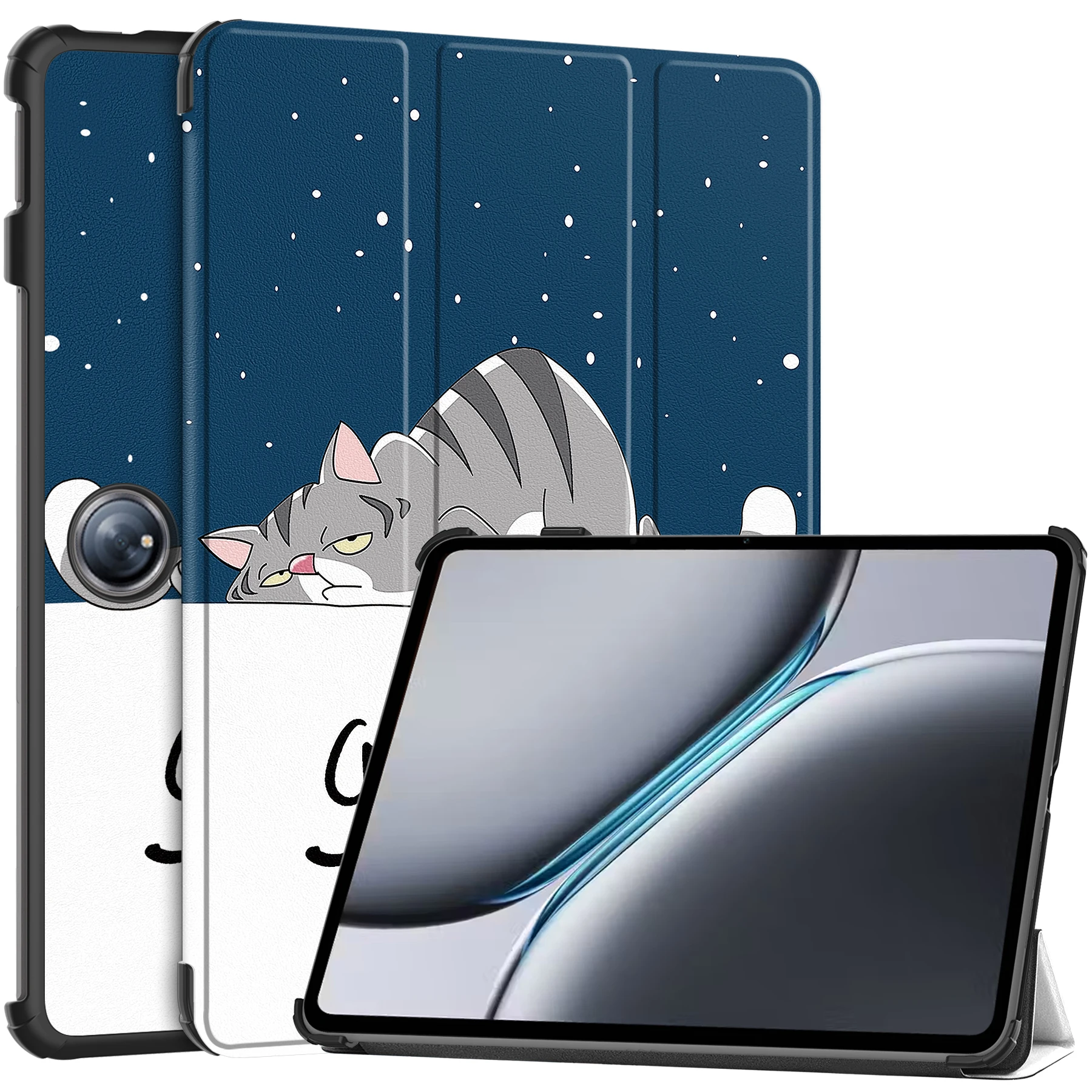 Premium Tri-fold Magnetic Case for 12.1 Inch Tablets - Hard Shell Flip Stand with Soft TPU Cover