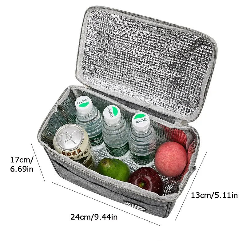 Portable Lunch Bag Food Waterproof Thermal Box Durable Office Cooler Lunchbox With Shoulder Strap Organizer Insulated Case