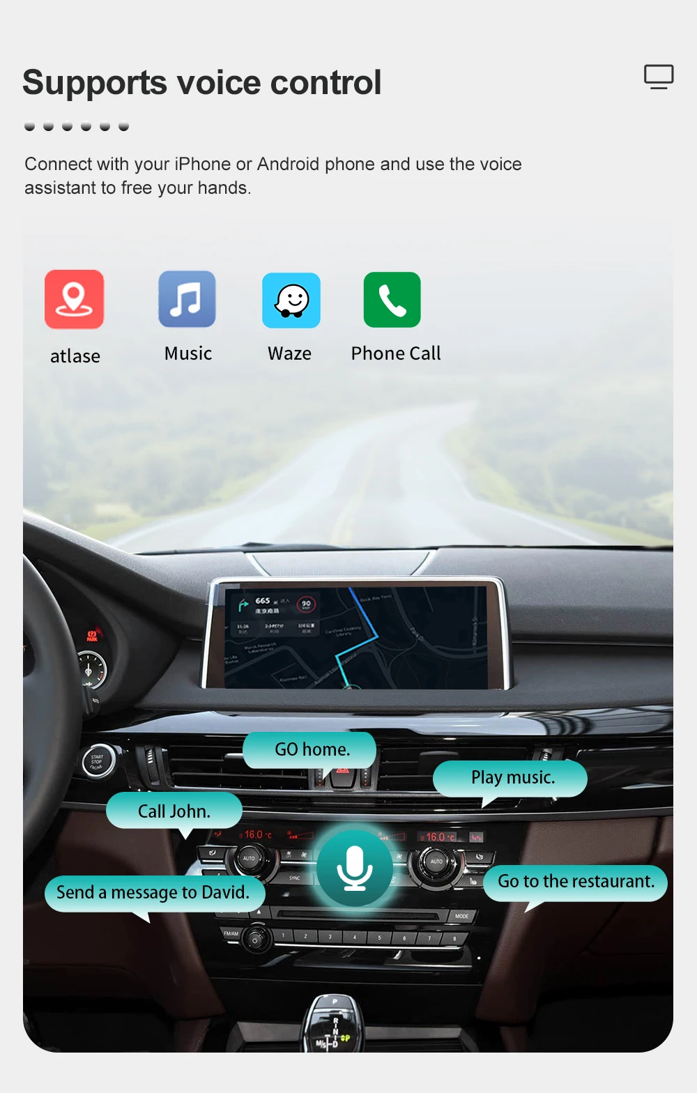 REEIIO Wireless CarPlay Android Auto für BMW NBT/EVO X5 F15 X6 F16 X1 F48 2014–2020 mit Auto-Wiedergabefunktionen Airplay – Detail 8