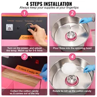 SucceBuy Electric Cotton Candy Machine with Cart 1000W Commercial Floss Maker with Stainless Steel Bowl Sugar Scoop and Drawer - Image 5