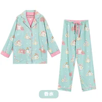2024 New Pajamas Suit Cotton 2 Piece Set Women Print Cartoon Nightwear Long Sleeve Trousers Set Autumn Loungewear Home Clothes - Image 4
