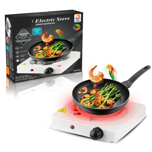 Electric Hot Plate for Cooking Portable Single 1000W Cast Iron hot plates Heat-up in Seconds Temperature Dropship