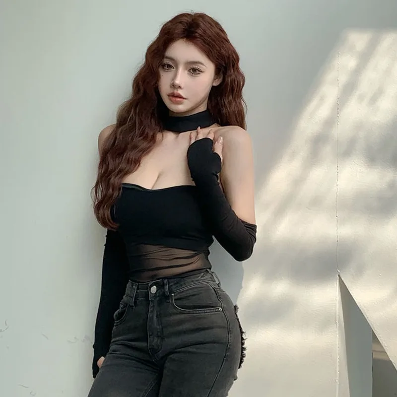 

Women's Tops Korean Version Solid Color Slim Sexy Tops Wrapped Chest