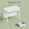 Small Makeup Vanity Desk with Shelves and Drawers Versatile Storage Organizer Compact Wood Dressing Table Bedroom and Office 4