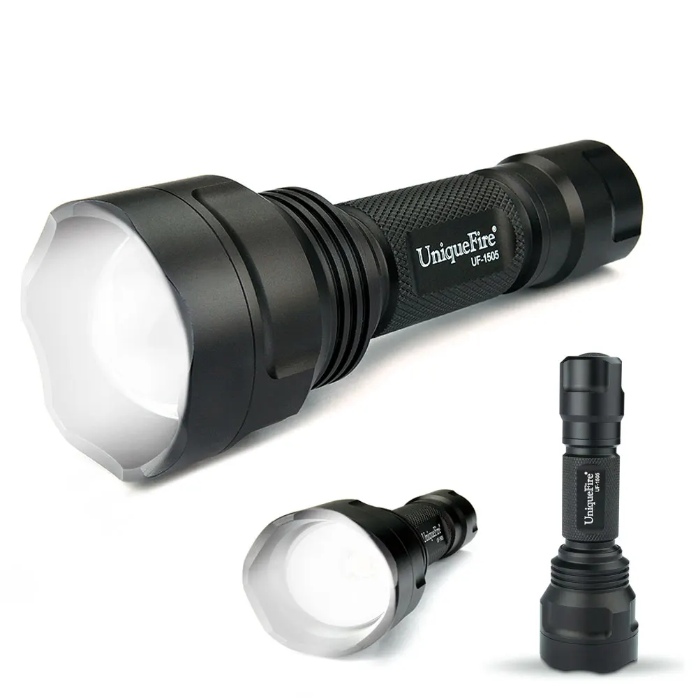 

UniqueFire 1505 Powerful White Light LED Flashlight Super Bright 5 Modes 2500 Lumens Zoomable Torch for Emergency Camping
