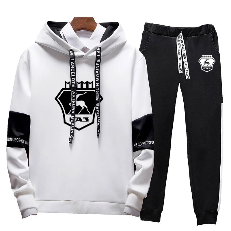 GAZ Gazelle 2023 men's new long-sleeved tricolor sweater hoodie Harajuku sportswear sports pullover street jogging pants suit cl