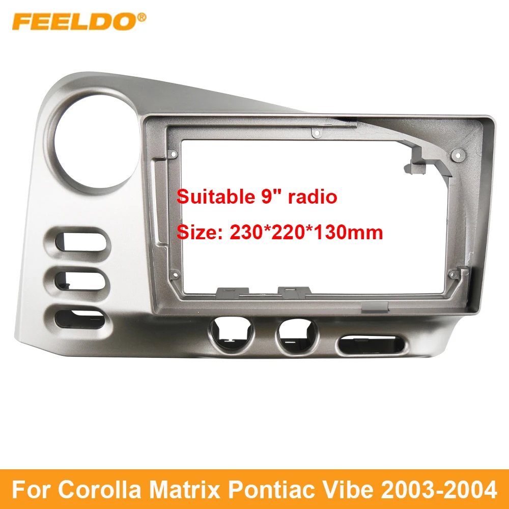 

FEELDO автомобильное аудио 9 "большой экран панель рамка комплект адаптер для Corolla датчик положения дросселя для Matrix Pontiac Vibe (03-04,LHD) фоторамка