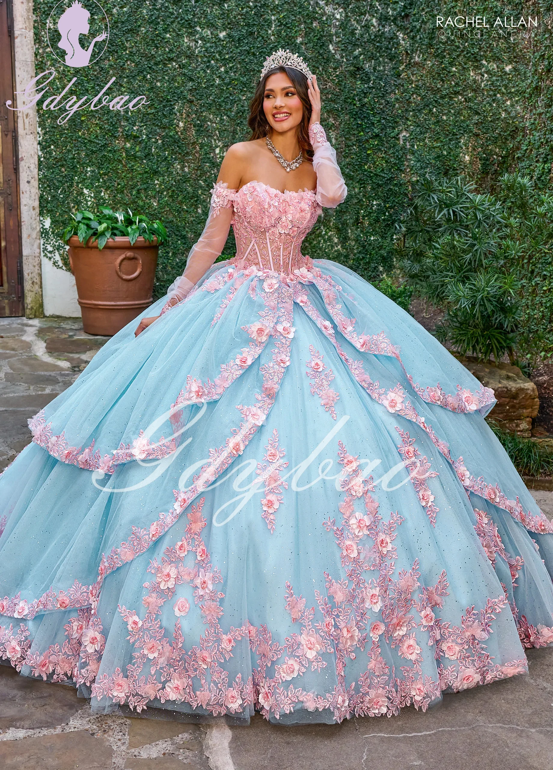 Fabulous Beading Ball Dress Quinceanera Dresses Lace Lace Dresses With Long Sleeves Long Sleeves 15 Layer Sequins Vestido de