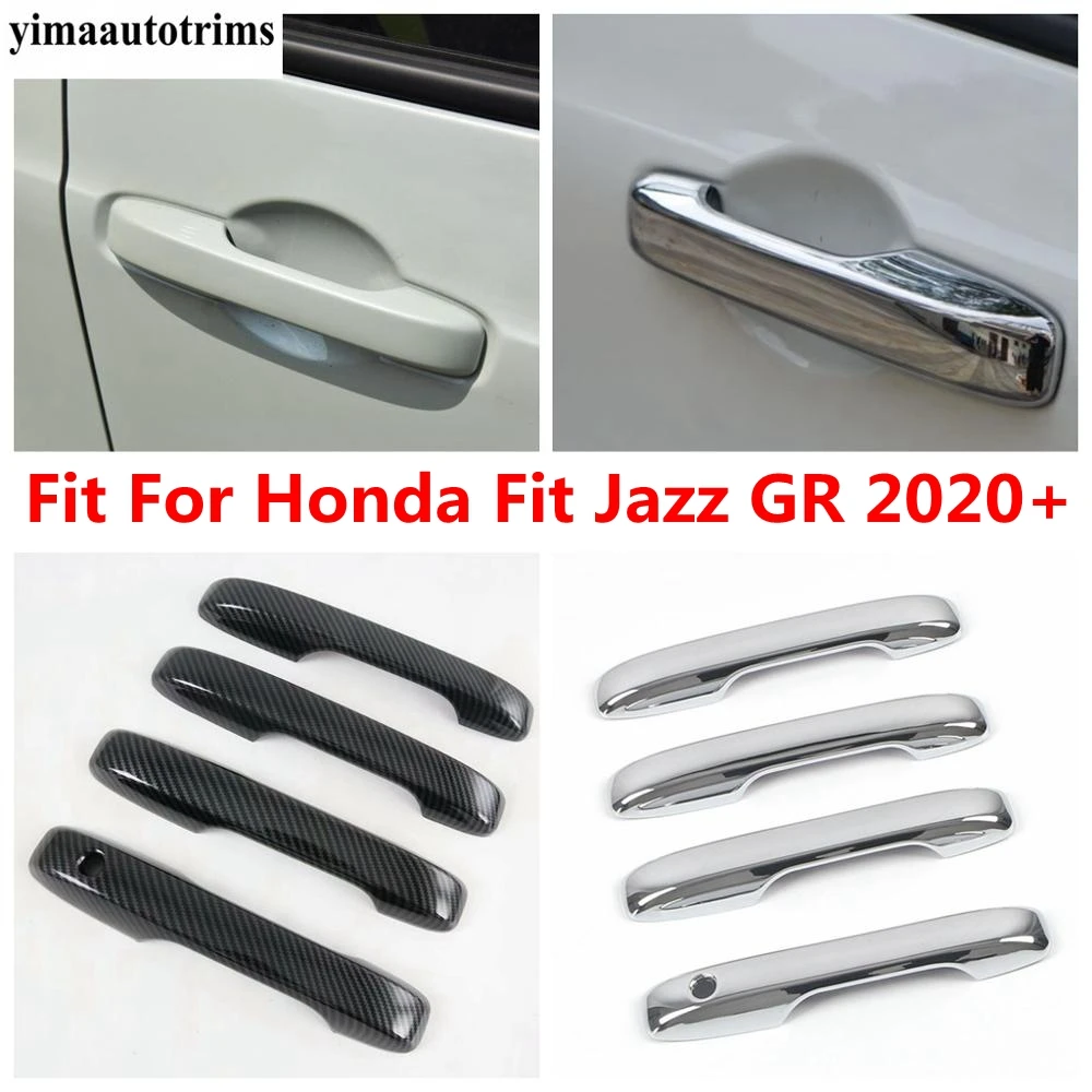 

Car Side Door Handle Decoration Cover Trim For Honda Fit Jazz GR 2020 - 2022 ABS Chrome / Carbon Fiber Accessories Exterior Kit