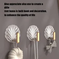 10Pcs Shell Shape Wall Hook Kitchen Bathroom Multifunction Punch Free Hooks Coat Hanger Home Decoration Paste Style Hooks New 2