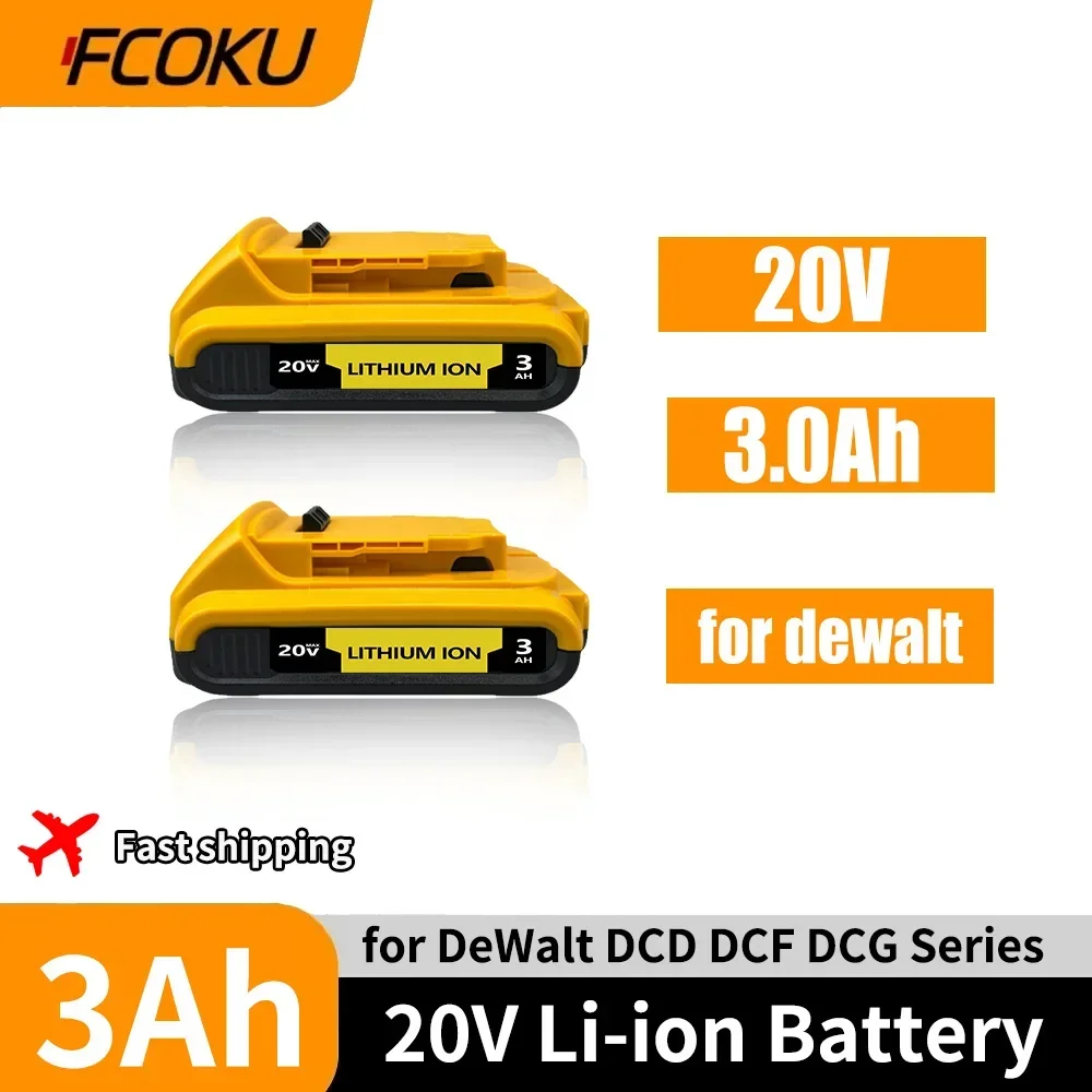 Аккумулятор 20 в 3 Ач DCB203 для DeWalt 18 в 20 в, литий-ионная батарея макс. DCB206 DCB205 DCB204, запасная литиевая батарея для электроинструментов